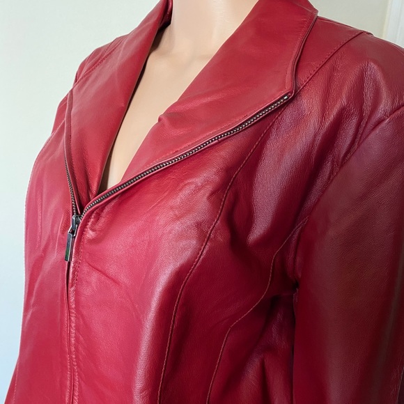 East 5th Women’s Large Dark Red/Wine Color Genuine Leather Fully Lined J… - Picture 3 of 8